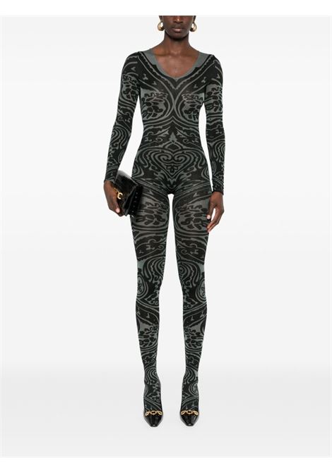 Black Body Tattoo V-neck catsuit Wolford x etro - women WOLFORD X ETRO | 583088095